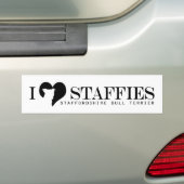 Autocollant De Voiture i coeur Staffies - adhésif pour pare-chocs avec le (En voiture)