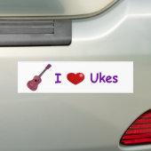 Autocollant De Voiture I (coeur) Ukes (En voiture)
