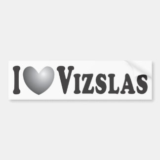 Autocollant De Voiture I coeur Vizslas - adhésif pour pare-chocs
