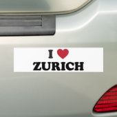 Autocollant De Voiture I coeur Zurich Suisse (En voiture)