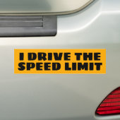 AUTOCOLLANT DE VOITURE I DRIVE THE SPEED LIMIT (En voiture)