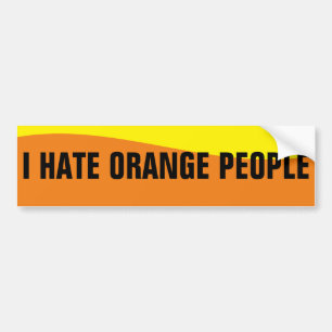 AUTOCOLLANT DE VOITURE I HATE ORANGE PEOPLE