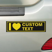 Autocollant De Voiture I Heart Custom Modèle Moderne Jaune (En voiture)