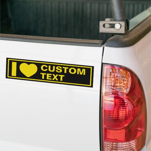 Autocollant De Voiture I Heart Custom Modèle Moderne Jaune (Sur camion)