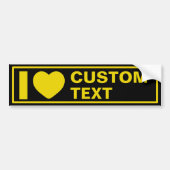 Autocollant De Voiture I Heart Custom Modèle Moderne Jaune (Devant)