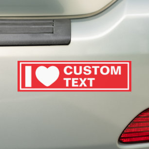 Autocollant De Voiture I Heart Custom Modern red Bumper Sticker