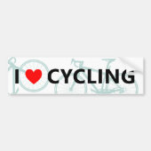 Autocollant De Voiture I Heart Cyclisme Cool Fun mignon Bicycle Love (Devant)