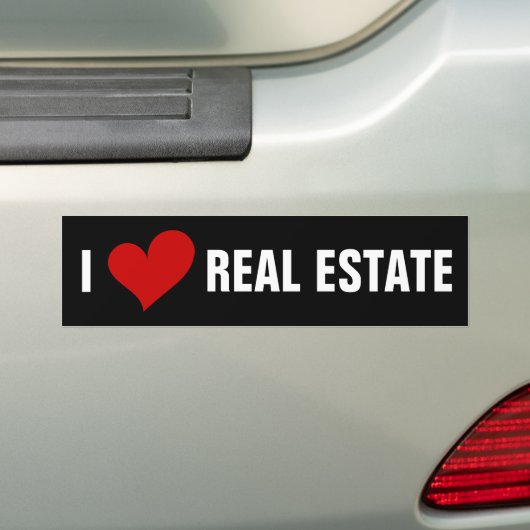 Autocollant De Voiture I Heart Immobilier (En voiture)