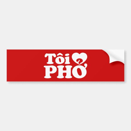 Autocollant De Voiture I Heart (Love) Pho (Tôi PHỞ) (Devant)