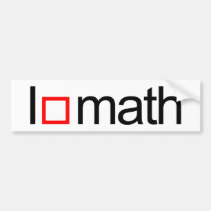 Autocollant De Voiture I heart math
