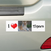Autocollant De Voiture I Heart Tigers (En voiture)