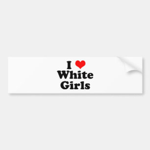 Autocollant De Voiture I Heart White Girls