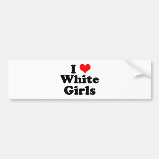 Autocollant De Voiture I Heart White Girls