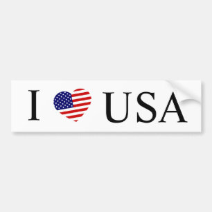 Autocollant De Voiture I Heartflag USA bk bsct