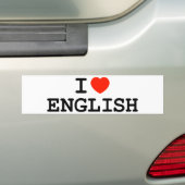 Autocollant De Voiture I l'anglais de coeur (En voiture)