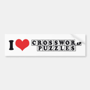 Autocollant De Voiture I Lot Heart Crossword Puzzles - Puzzle Lover