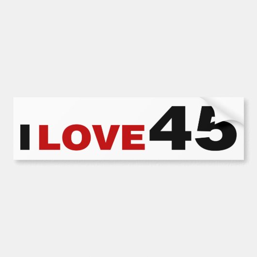 Autocollant De Voiture I Love 45 (Devant)