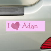 Autocollant De Voiture I Love Adan (En voiture)