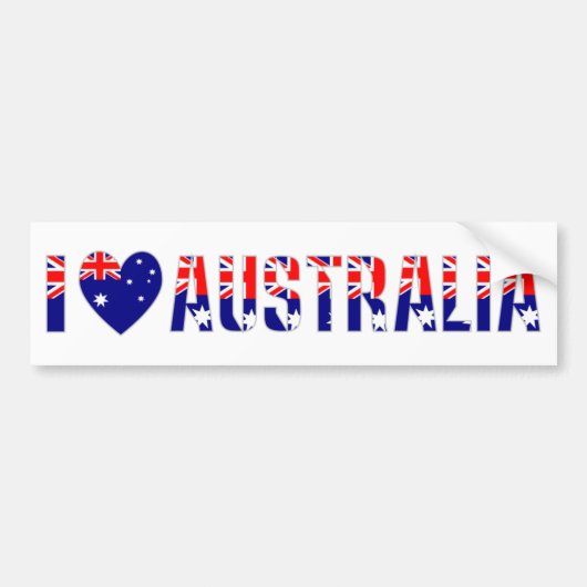 Autocollant De Voiture I Love Australia (Dark) (Devant)