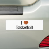 Autocollant De Voiture I Love Basketball (En voiture)