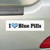 Autocollant De Voiture I Love Blue Pills Bumper Sticker (En voiture)