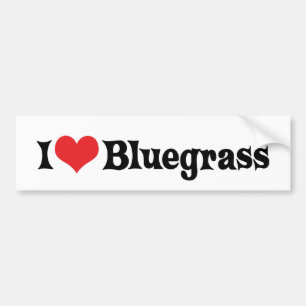 Autocollant De Voiture I Love Bluegrass Bumper Sticker