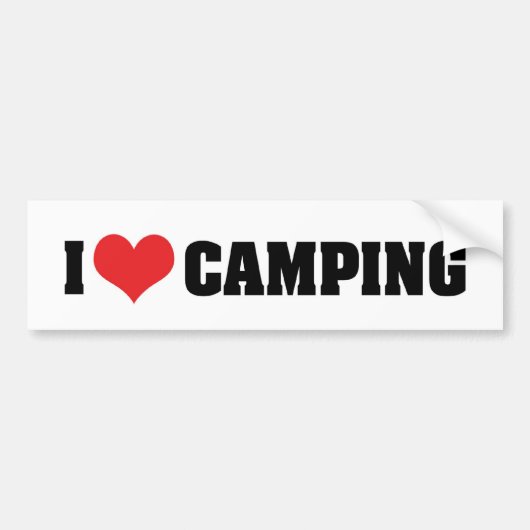 Autocollant De Voiture I Love Camping Bumper Sticker (Devant)