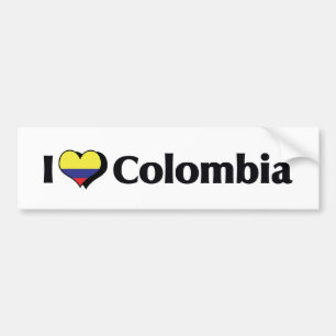 Autocollant De Voiture I Love Colombia Flag