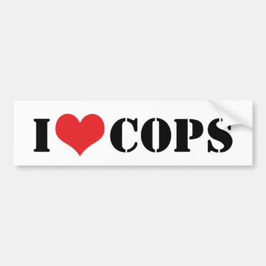 Autocollant De Voiture I Love Cops Bumper Sticker (Devant)