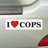AUTOCOLLANT DE VOITURE ~I LOVE COPS~ BUMPER STICKER (En voiture)
