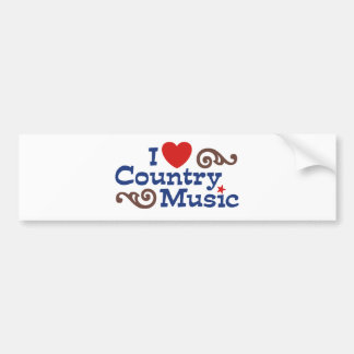 Autocollant De Voiture I Love Country Music