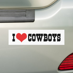 Autocollant De Voiture I Love Cowboys Bumper Sticker