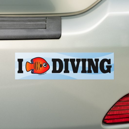 Autocollant De Voiture I Love Diving (En voiture)