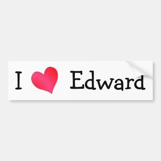Autocollant De Voiture I Love Edward (Devant)
