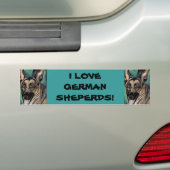 Autocollant De Voiture I LOVE GERMAN SHEPERDS bumper sticker (En voiture)