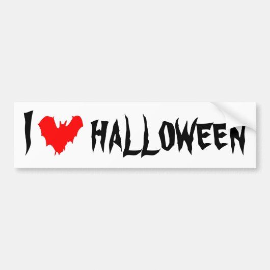 Autocollant De Voiture I Love Halloween drôle personnalisable (Devant)