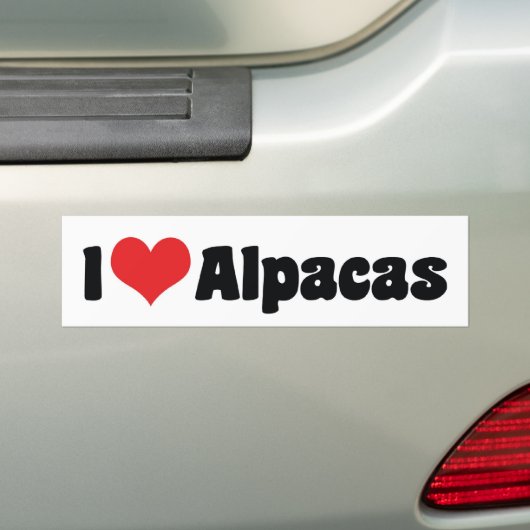 Autocollant De Voiture I Love Heart Alpacas (En voiture)