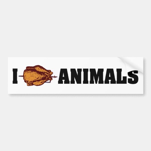 Autocollant De Voiture I Love Heart Animals - BBQ Amateurs de cuisine (Devant)