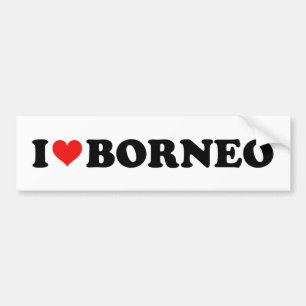 Autocollant De Voiture I Love Heart Borneo Travel Souvenir