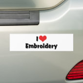 Autocollant De Voiture I Love Heart Broidery - Needlepoint Sewing (En voiture)