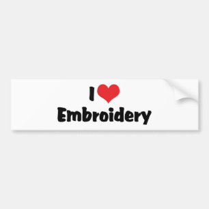 Autocollant De Voiture I Love Heart Broidery - Needlepoint Sewing
