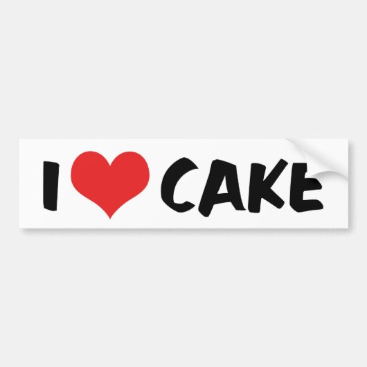 Autocollant De Voiture I Love Heart Cake - Cake Cookie Donut Lover (Devant)