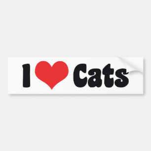 Autocollant De Voiture I Love Heart Cats - Amoureux des chats