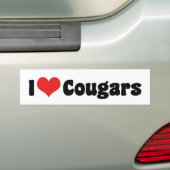 Autocollant De Voiture I Love Heart Cougars (En voiture)
