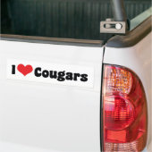Autocollant De Voiture I Love Heart Cougars (Sur camion)
