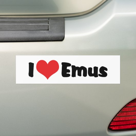 Autocollant De Voiture I Love Heart Emus - Emu & Ostrich Lover (En voiture)