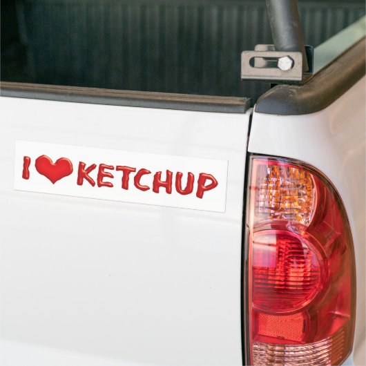 Autocollant De Voiture I Love Heart Ketchup - Catsup Lover (Sur camion)