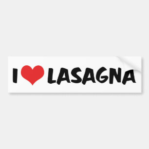 Autocollant De Voiture I Love Heart Lasagna - Italien Food Pasta Lover