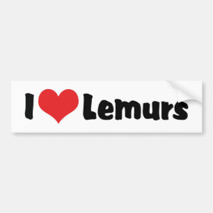 Autocollant De Voiture I Love Heart Lemurs