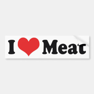 Autocollant De Voiture I Love Heart Meat - Beef Steak BBQ Lover